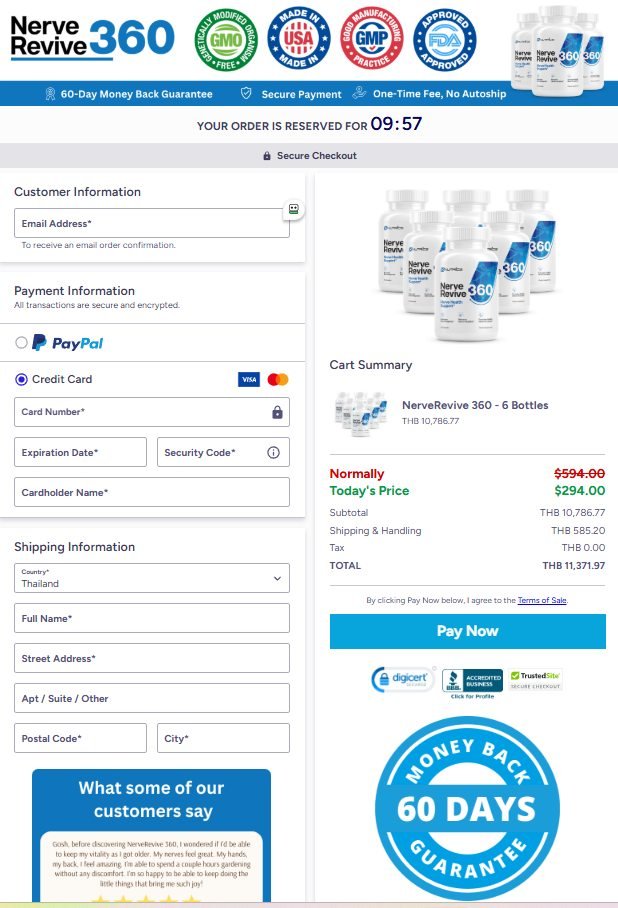Order From The Nerve Revive 360 Official Website Secure Page